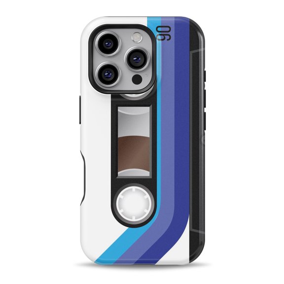 DesignSkinz Scratch-Resistant Hard Slim Case Compatible with iPhone 15 (Compatible with MagSafe) - Retro Cassette Tape V8