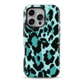 thumbnail image 1 of DesignSkinz Scratch-Resistant Hard Slim Case Compatible with iPhone 15 Plus (Compatible with MagSafe) - Vector Hot Turquoise Cheetah Print, 1 of 9