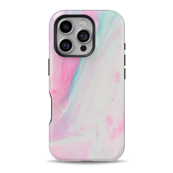 DesignSkinz Scratch-Resistant Hard Slim Case Compatible with iPhone 15 Pro (Compatible with MagSafe) - Marbleized Soft Pink