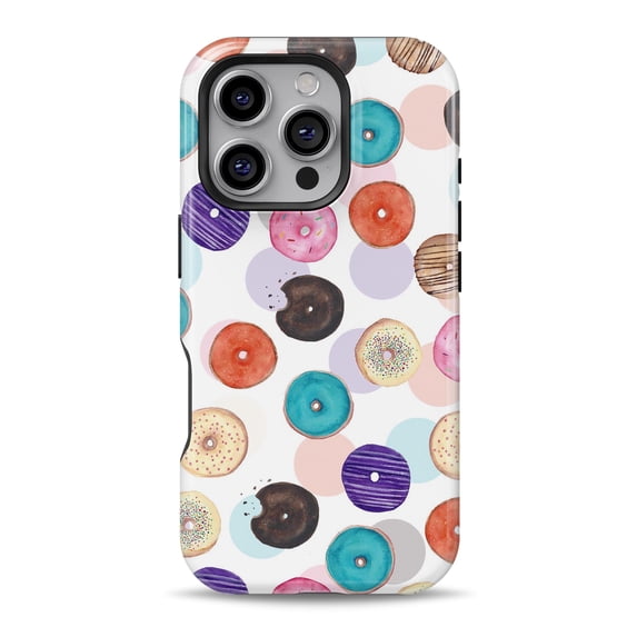 DesignSkinz Scratch-Resistant Hard Slim Case Compatible with iPhone 15 Pro (Compatible with MagSafe) - The Colorful Donut Overlay