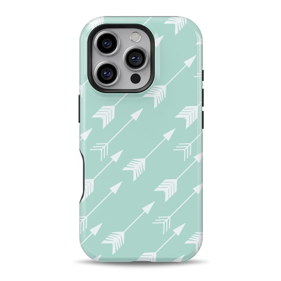 DesignSkinz Scratch-Resistant Hard Slim Case Compatible with iPhone 16 (Compatible with MagSafe) - Bohemian Arrows on Mint