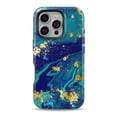 thumbnail image 1 of DesignSkinz Scratch-Resistant Hard Slim Case Compatible with iPhone 16 (Compatible with MagSafe) - Gold Flaked Teal Oil, 1 of 9