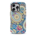 thumbnail image 1 of DesignSkinz Scratch-Resistant Hard Slim Case Compatible with iPhone 16 (Compatible with MagSafe) - Subtle Blue & Yellow Paisley Pattern, 1 of 9