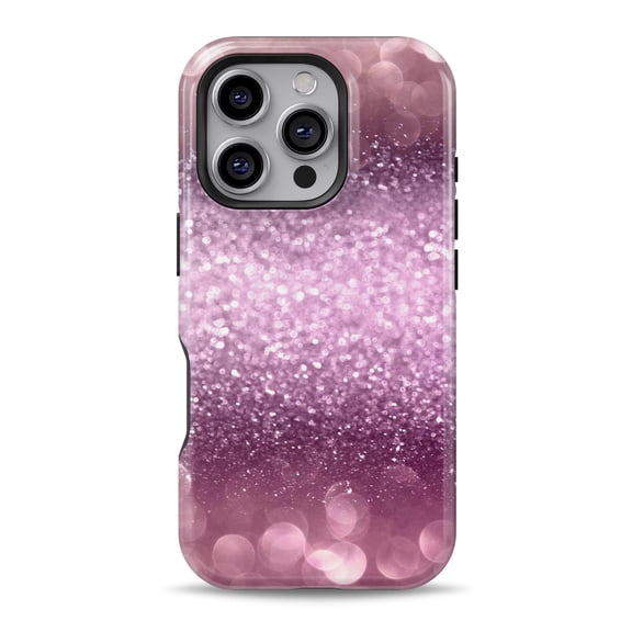 DesignSkinz Scratch-Resistant Hard Slim Case Compatible with iPhone 16 (Compatible with MagSafe) - Unfocused Pink Sparkling Orbs