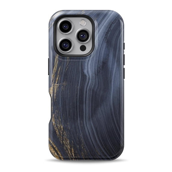 DesignSkinz Scratch-Resistant Hard Slim Case Compatible with iPhone 16 (Compatible with MagSafe) - Vivid Agate Vein Slice Foiled V6