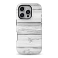 thumbnail image 1 of DesignSkinz Scratch-Resistant Hard Slim Case Compatible with iPhone 16 (Compatible with MagSafe) - White & Gray Wood Planks, 1 of 9