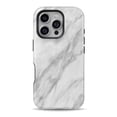 thumbnail image 1 of DesignSkinz Scratch-Resistant Hard Slim Case Compatible with iPhone 16 (Compatible with MagSafe) - White Marble Surface, 1 of 9