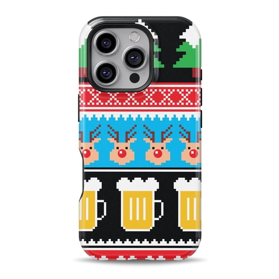 DesignSkinz Scratch-Resistant Hard Slim Case Compatible with iPhone 16 Pro Max (Compatible with MagSafe) - Lovely Ugly Christmas Sweater