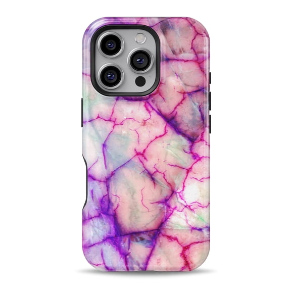 DesignSkinz Scratch-Resistant Hard Slim Case Compatible with iPhone SE Gen 2/3 (Compatible with MagSafe) - Red White Dragon Vein Agate Skin