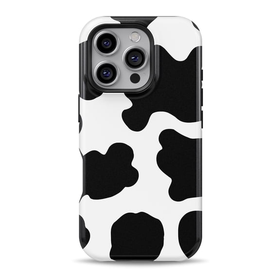 DesignSkinz Scratch-Resistant Hard Slim Case Compatible with iPhone SE Gen 2/3 (Compatible with MagSafe) - Simple Cow Print
