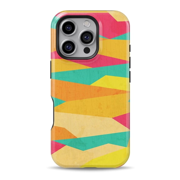 DesignSkinz Scratch-Resistant Hard Slim Case Compatible with iPhone SE Gen 2/3 (Compatible with MagSafe) - Vibrant Bright Colored Connect Pattern
