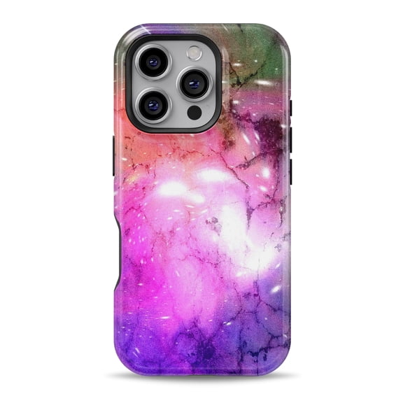 DesignSkinz Scratch-Resistant Hard Slim Case Compatible with iPhone SE Gen 2/3 (Compatible with MagSafe) - Warped Neon Color-Splosion