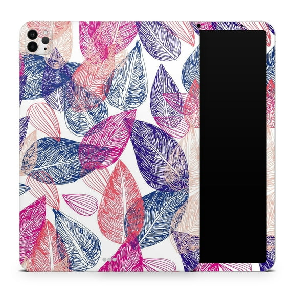 DesignSkinz Seamless Pink & Blue Color Leaves Full-Body Skin Decal Wrap Cover for iPad Air 3 (A2152/A2123)
