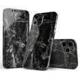 thumbnail image 1 of DesignSkinz Smooth Black Marble Full-Body Skin Decal Wrap Cover for iPhone 12 Mini, 1 of 9