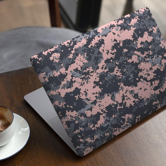 DesignSkinz Subtle Pink and Gray Digital Camouflage Full-Body Skin Decal Wrap Cover for MacBook Air 13" M2/M3 (A2681/A3113)