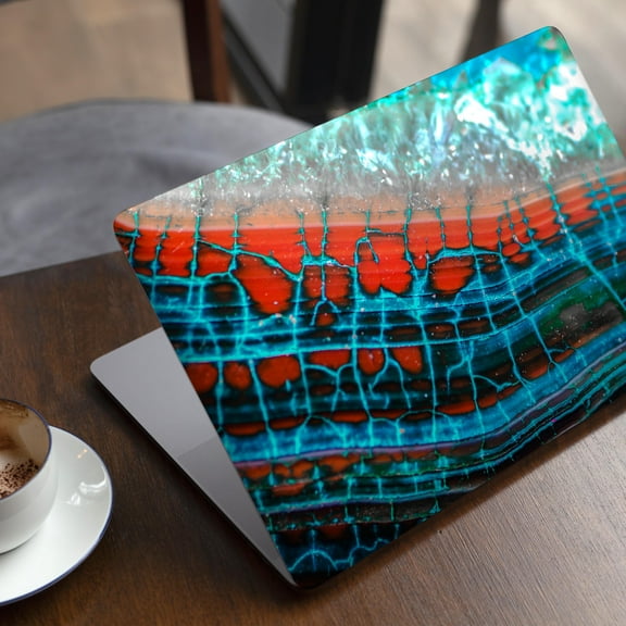 DesignSkinz Teal Blue Red Dragon Vein Agate V2 Full-Body Skin Decal Wrap Cover for MacBook Air 13" (A1466/A1369)