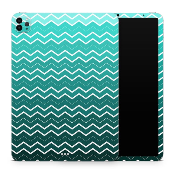 DesignSkinz Teal Gradient Layered Chevron Full-Body Skin Decal Wrap Cover for iPad Air 2 (A1566/A1567)