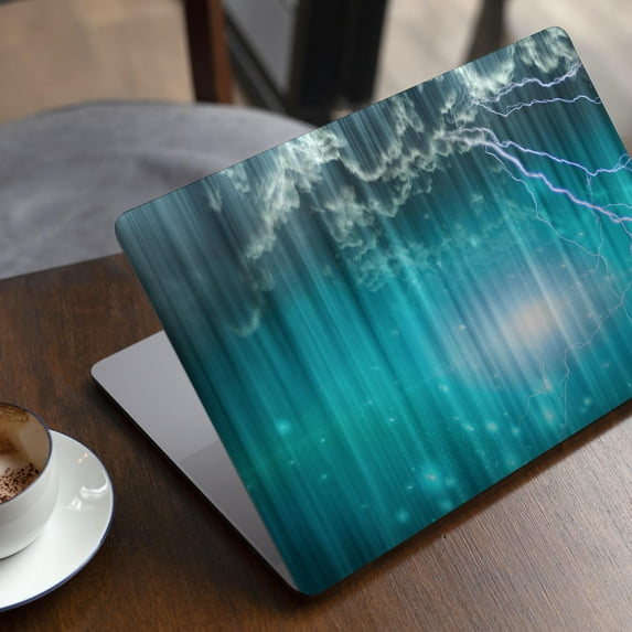 DesignSkinz Teal Twilight Zone with Strikes of Lightening Full-Body Skin Decal Wrap Cover for MacBook Air 11"(A1465/A1370)