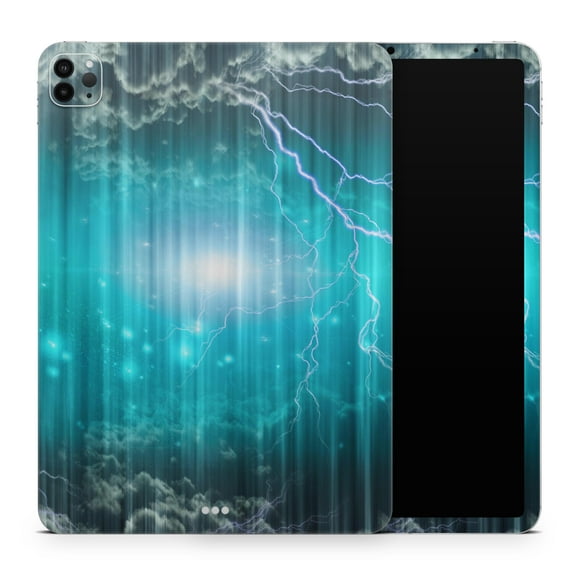 DesignSkinz Teal Twilight Zone with Strikes of Lightening Full-Body Skin Decal Wrap Cover for iPad 5th Gen 9.7”(A1822/A1823)