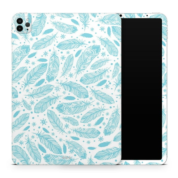 DesignSkinz Teal Zendoodle Feathers Full-Body Skin Decal Wrap Cover for iPad Mini 4 (A1538/A1550)