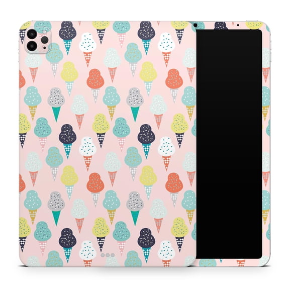 DesignSkinz The All Over Pink Ice Cream Cone Pattern Full-Body Skin Decal Wrap Cover for iPad Pro 12.9” 3rd Gen (A1876/A1895/A2014)