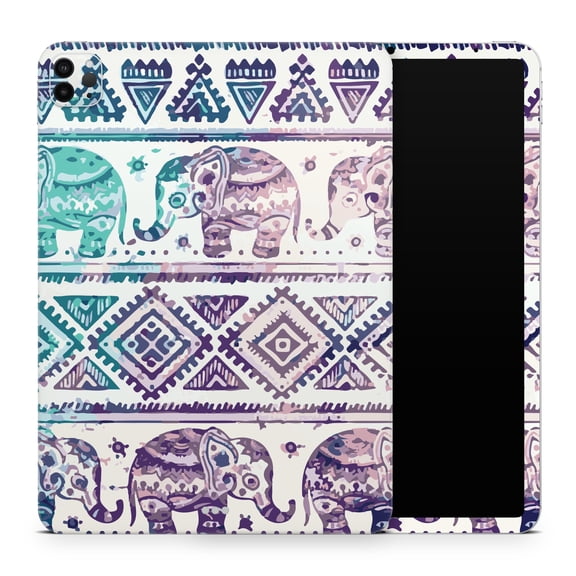 DesignSkinz Tie-Dyed Aztec Elephant Pattern V2 Full-Body Skin Decal Wrap Cover for iPad Pro 12.9” 4th Gen (A2229/A2069/A2239/A2233)