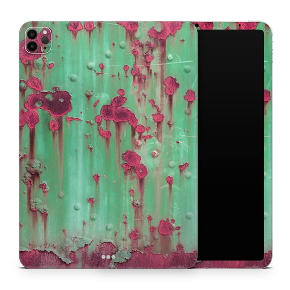 DesignSkinz Trendy Green with Pink Rust Full-Body Skin Decal Wrap Cover for iPad (A1219/A1337)