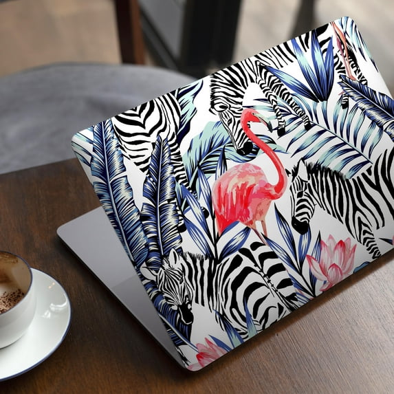 DesignSkinz Tropical Flamingo and Zebra Jungle Full-Body Skin Decal Wrap Cover for MacBook Air 13" 2018 (A1932)