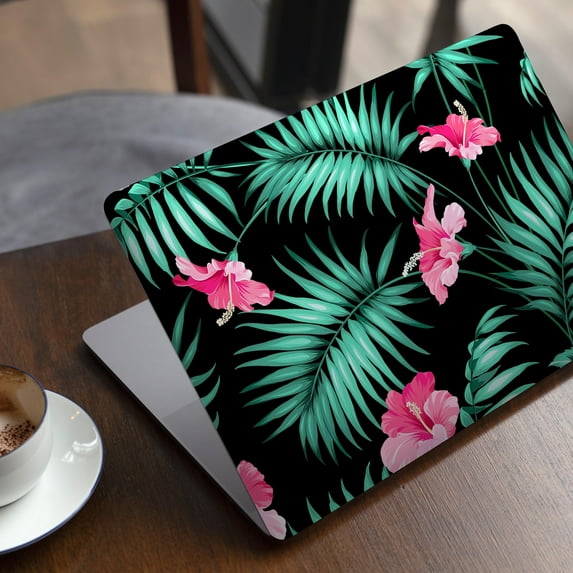 DesignSkinz Tropical Mint and Vivid Pink Floral Full-Body Skin Decal Wrap Cover for MacBook Pro 15" Retina (A1398)