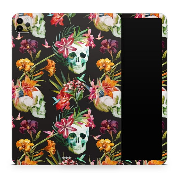DesignSkinz Tropical Skull Floral Full-Body Skin Decal Wrap Cover for iPad Air 2 (A1566/A1567)