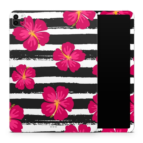DesignSkinz Tropical Summer Hot Pink Floral v2 Full-Body Skin Decal Wrap Cover for iPad Mini 6 (A2568)