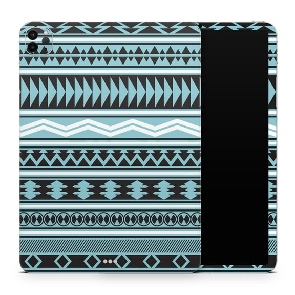 DesignSkinz Vector Blue & Black Aztec Pattern V2 Full-Body Skin Decal Wrap Cover for iPad 7th Gen 10.2”(A2197/A2200)
