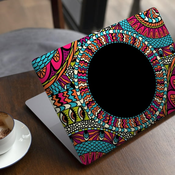 DesignSkinz Vector Colored Aztec Pattern WIth Black Connect Point Full-Body Skin Decal Wrap Cover for MacBook Pro 13" with Touch Bar (A1706/A1989/A2159)