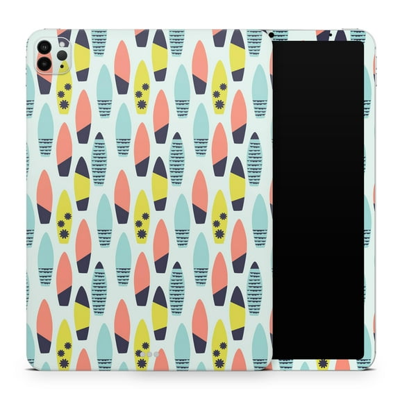 DesignSkinz Vibrant Colored Surfboard Pattern Full-Body Skin Decal Wrap Cover for iPad Mini 6 (A2568)
