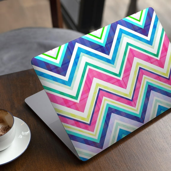 DesignSkinz Vibrant Pink & Blue Layered Chevron Pattern Full-Body Skin Decal Wrap Cover for MacBook Pro 16" (A2141)