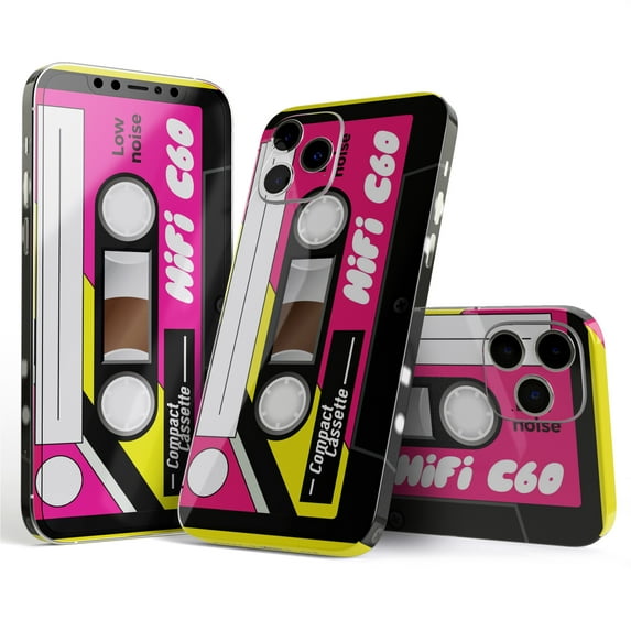 DesignSkinz Vintage Retro Audio Cassette Tape V2 Full-Body Skin Decal Wrap Cover for iPhone 13 Pro Max