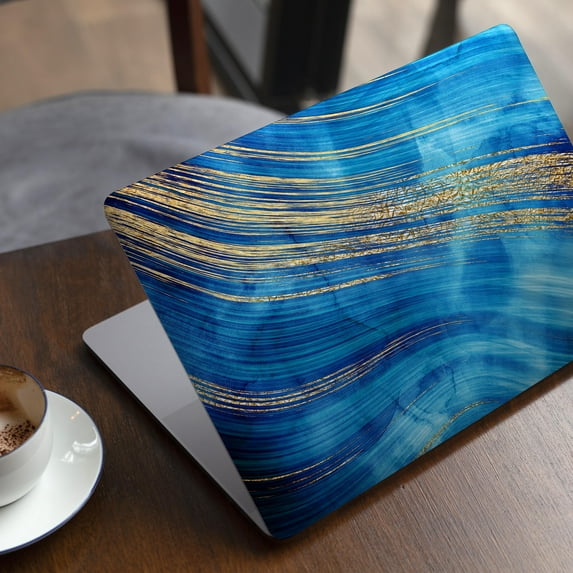 DesignSkinz Vivid Agate Vein Slice Blue V1 Full-Body Skin Decal Wrap Cover for MacBook Air 11"(A1465/A1370)