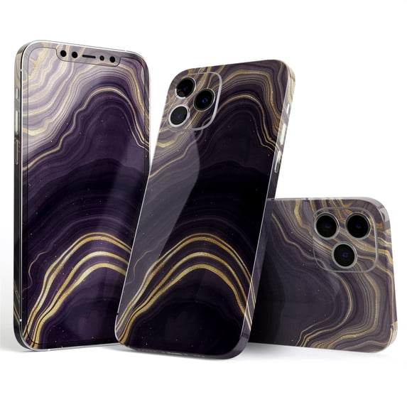 DesignSkinz Vivid Agate Vein Slice Foiled V14 Full-Body Skin Decal Wrap Cover for iPhone 14