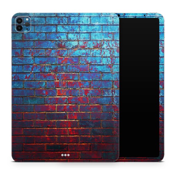 DesignSkinz Vivid Blue Brick Alley Full-Body Skin Decal Wrap Cover for iPad Pro 12.9” 2nd Gen (A1670/A1671)