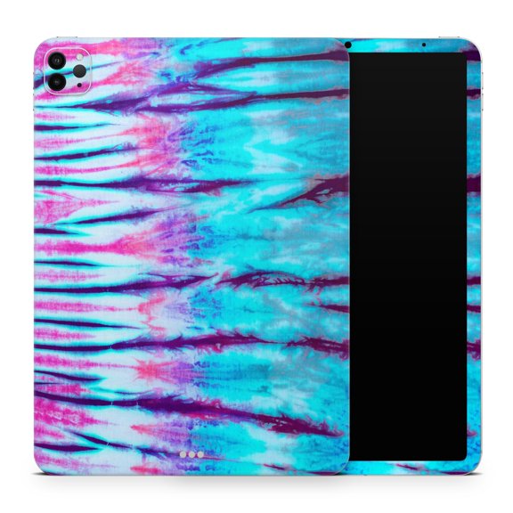 DesignSkinz Vivid Blue Washed Tie Dye V1 Full-Body Skin Decal Wrap Cover for iPad Pro 12.9” 4th Gen (A2229/A2069/A2239/A2233)