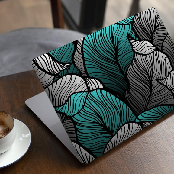DesignSkinz Vivid Teal Floral Waves Full-Body Skin Decal Wrap Cover for MacBook 12" Retina (A1534)