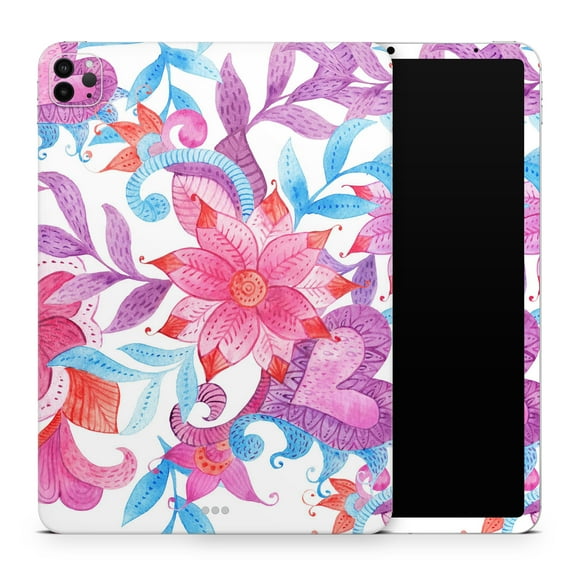 DesignSkinz Watercolor Fantasy Flowers Full-Body Skin Decal Wrap Cover for iPad Mini 6 (A2568)