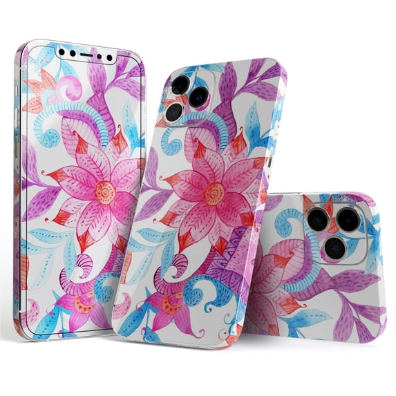 DesignSkinz Watercolor Fantasy Flowers Full-Body Skin Decal Wrap Cover for iPhone 13 Pro Max