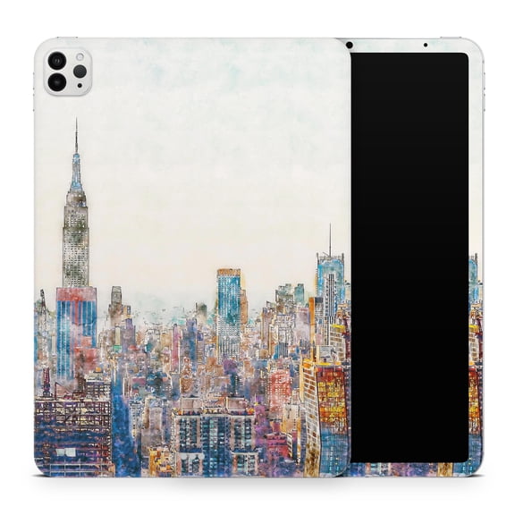 DesignSkinz Watercolor New York City Skyline Full-Body Skin Decal Wrap Cover for iPad Mini 6 (A2568)