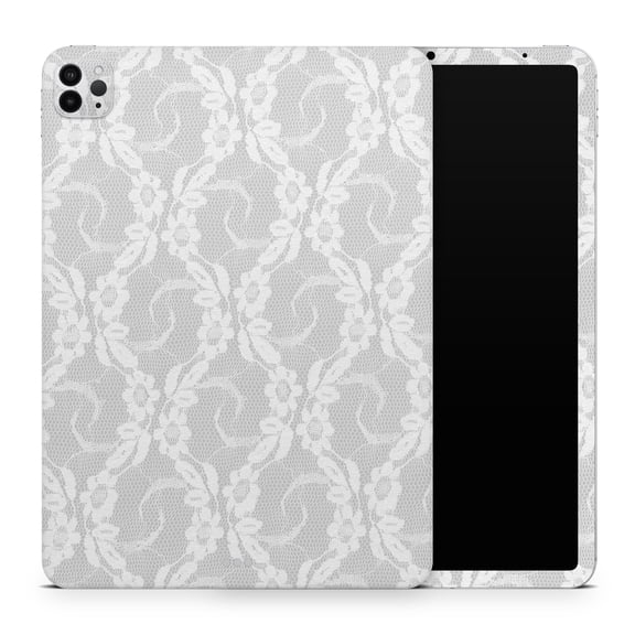 DesignSkinz White Floral Lace Full-Body Skin Decal Wrap Cover for iPad (A1219/A1337)