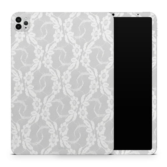 DesignSkinz White Floral Lace Full-Body Skin Decal Wrap Cover for iPad Mini 5 (A2133/A2124)