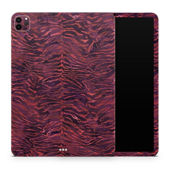 DesignSkinz Wine Watercolor Tiger Pattern Full-Body Skin Decal Wrap Cover for iPad 7th Gen 10.2”(A2197/A2200)