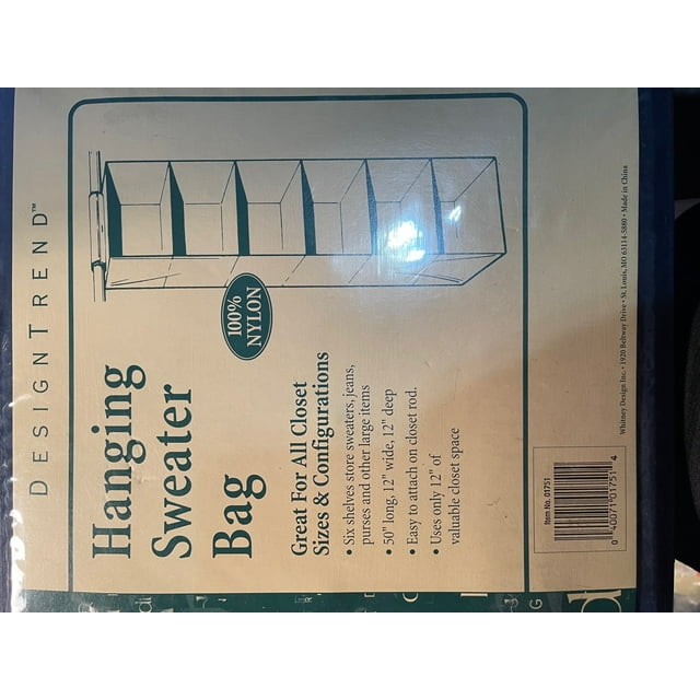 DesignTrend Six Shelf Hanging Sweater Bag 50 Inches long 12 inches