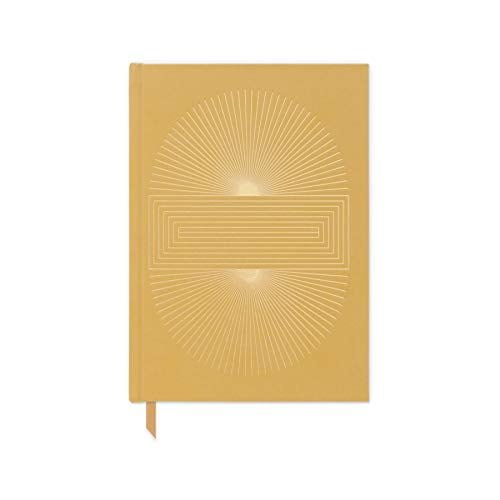 DesignWorks Ink Suede Cloth Hardcover Journal with Pocket (5.75 x 8.125"), Ochre - Radiant Suns