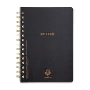 DesignWorks Ink Twin Wire Bound Crest Notebook - Ebony, 6" x 8-1/4"